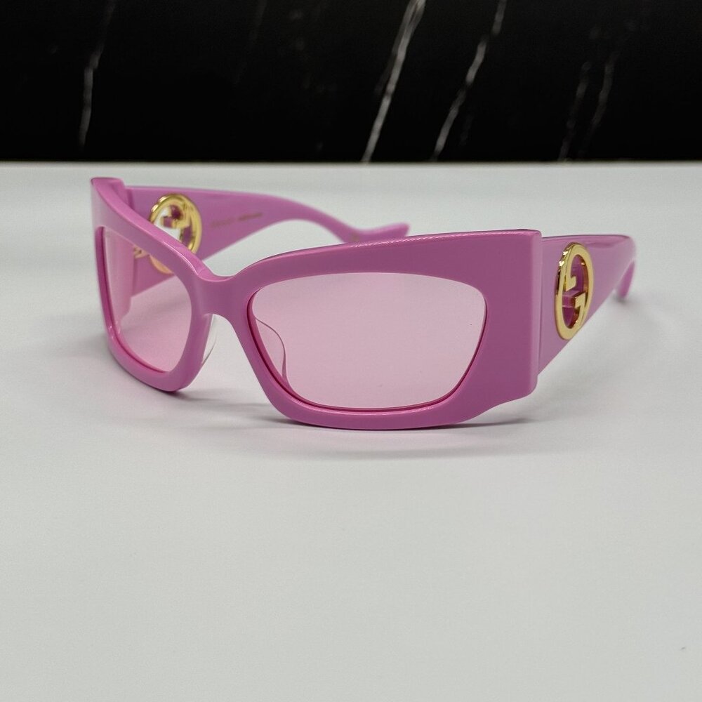 NEW GUCCI SUNGLASSES GG1412S 003 PINK WOMEN EYEWEAR